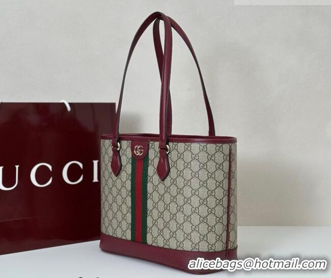 Low Cost Gucci Ophidia medium tote bag in GG Canvas 836849 Ancora Red 2026