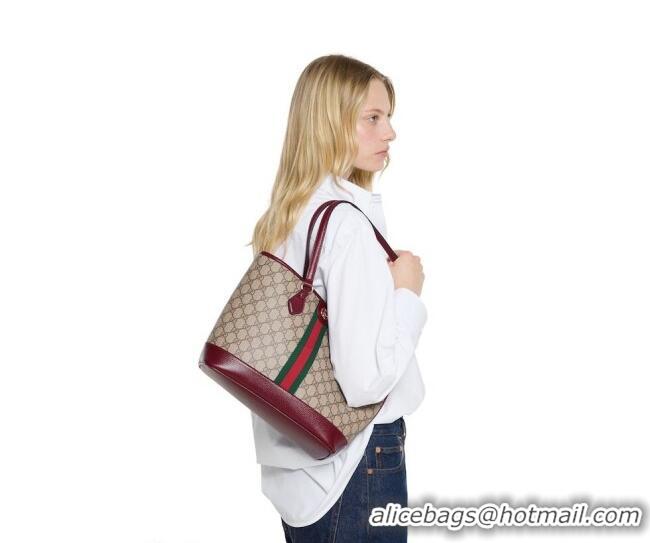 Low Cost Gucci Ophidia medium tote bag in GG Canvas 836849 Ancora Red 2026