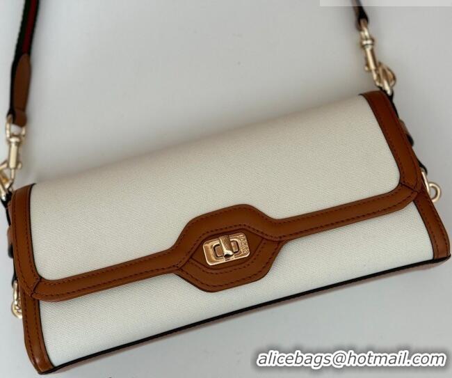 Super Quality Gucci Luce Canvas Small Shoulder Bag 786027 White/Brown 2026