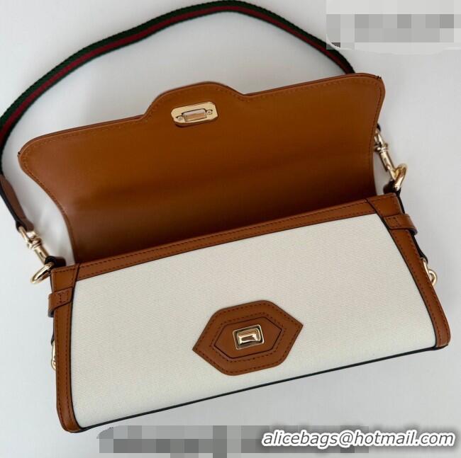 Super Quality Gucci Luce Canvas Small Shoulder Bag 786027 White/Brown 2026