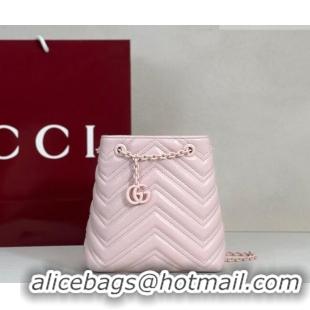Buy Fashionable Gucci GG Marmont Leather nano bucket bag 856404 Pink 2026