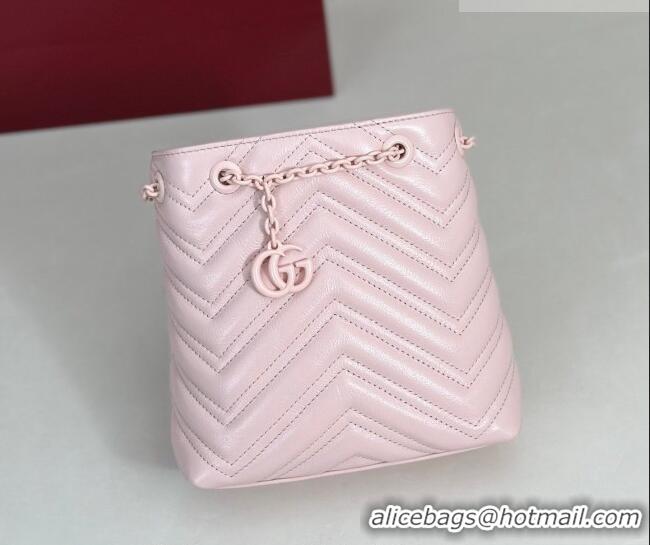 Buy Fashionable Gucci GG Marmont Leather nano bucket bag 856404 Pink 2026