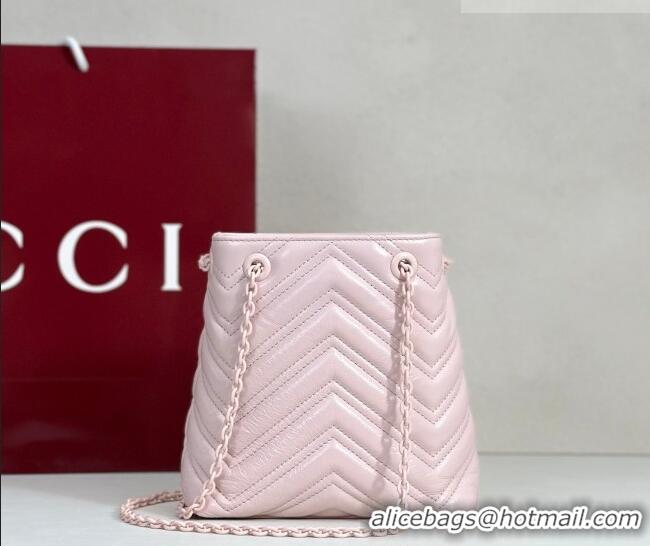 Buy Fashionable Gucci GG Marmont Leather nano bucket bag 856404 Pink 2026