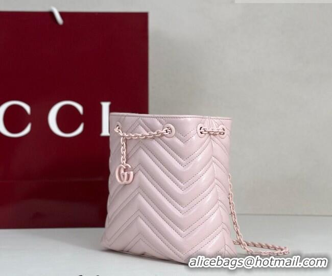 Buy Fashionable Gucci GG Marmont Leather nano bucket bag 856404 Pink 2026