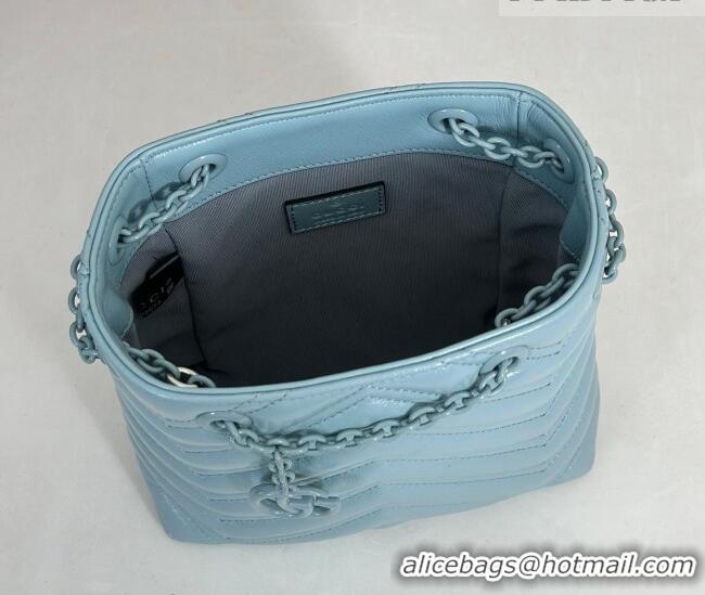 Inexpensive Gucci GG Marmont Leather nano bucket bag 856404 Ice Blue 2026