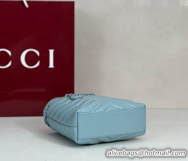 Inexpensive Gucci GG Marmont Leather nano bucket bag 856404 Ice Blue 2026