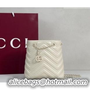 Reasonable Price Gucci GG Marmont Leather nano bucket bag 856404 Ivory White 2026