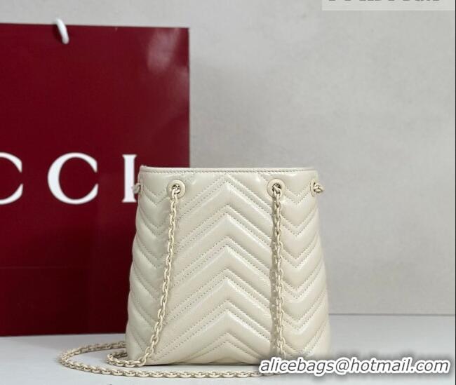 Reasonable Price Gucci GG Marmont Leather nano bucket bag 856404 Ivory White 2026
