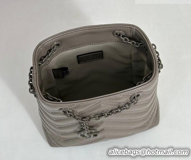 Super Quality Gucci GG Marmont Leather nano bucket bag 856404 Grey 2026