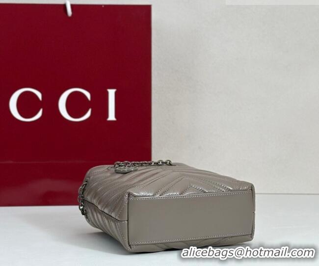 Super Quality Gucci GG Marmont Leather nano bucket bag 856404 Grey 2026