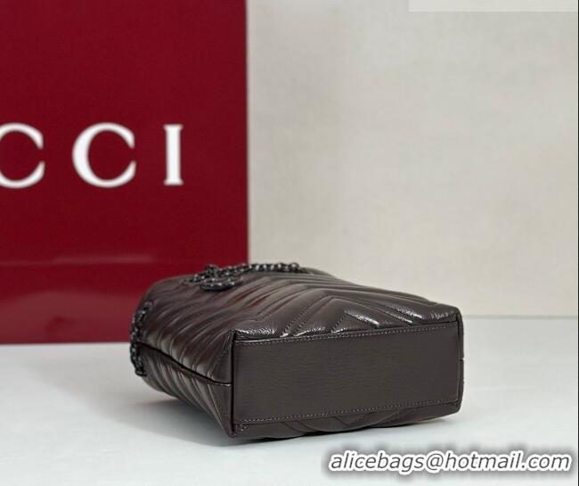 Top Design Gucci GG Marmont Leather nano bucket bag 856404 Dark Chocolate 2026