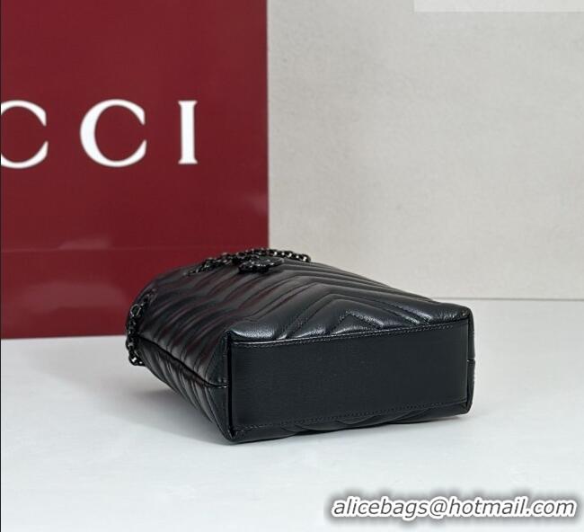 Best Grade Gucci GG Marmont Leather nano bucket bag 856404 Black 2026