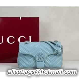 Well Crafted Gucci GG Marmont Leather small shoulder bag 855371 Ice Blue 2026