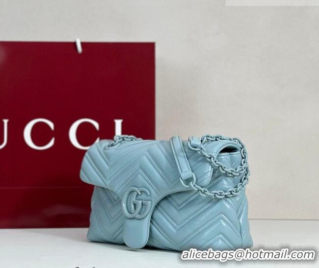 Well Crafted Gucci GG Marmont Leather small shoulder bag 855371 Ice Blue 2026