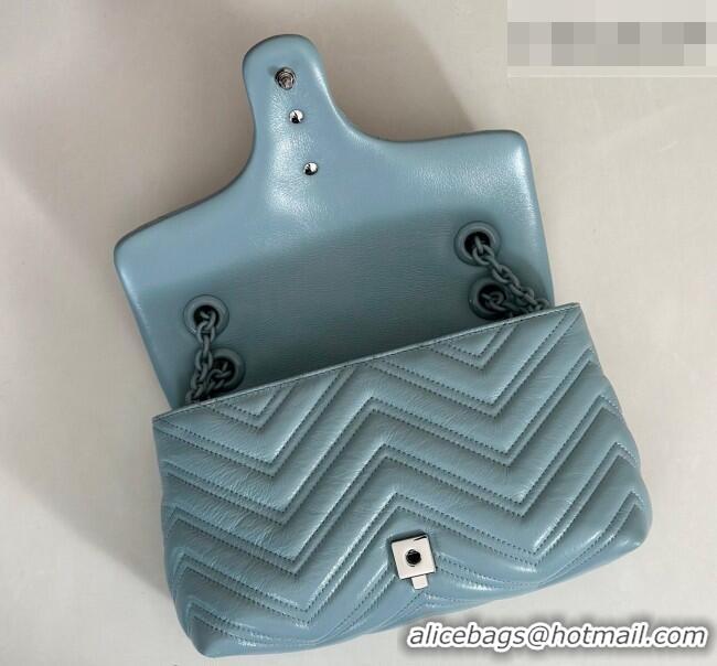 Well Crafted Gucci GG Marmont Leather small shoulder bag 855371 Ice Blue 2026