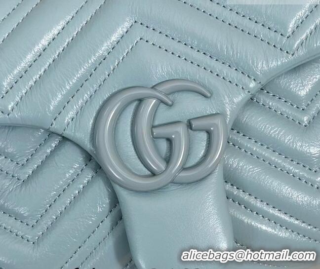 Well Crafted Gucci GG Marmont Leather small shoulder bag 855371 Ice Blue 2026