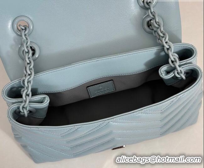 Well Crafted Gucci GG Marmont Leather small shoulder bag 855371 Ice Blue 2026
