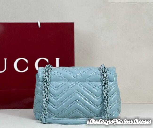 Well Crafted Gucci GG Marmont Leather small shoulder bag 855371 Ice Blue 2026
