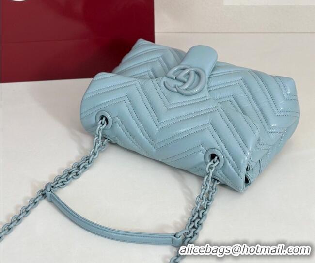 Well Crafted Gucci GG Marmont Leather small shoulder bag 855371 Ice Blue 2026