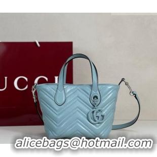Reasonable Price Gucci GG Marmont Leather small tote bag 855391 Ice Blue 2026