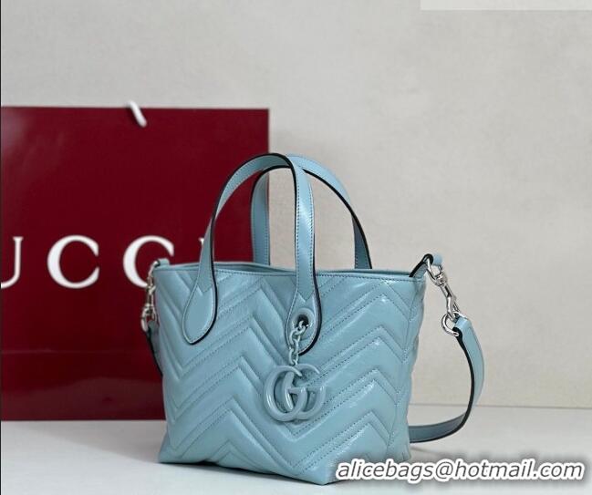 Reasonable Price Gucci GG Marmont Leather small tote bag 855391 Ice Blue 2026