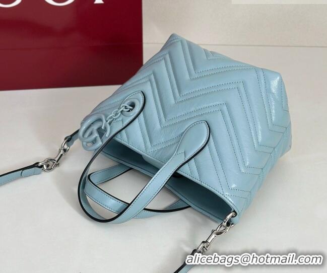 Reasonable Price Gucci GG Marmont Leather small tote bag 855391 Ice Blue 2026