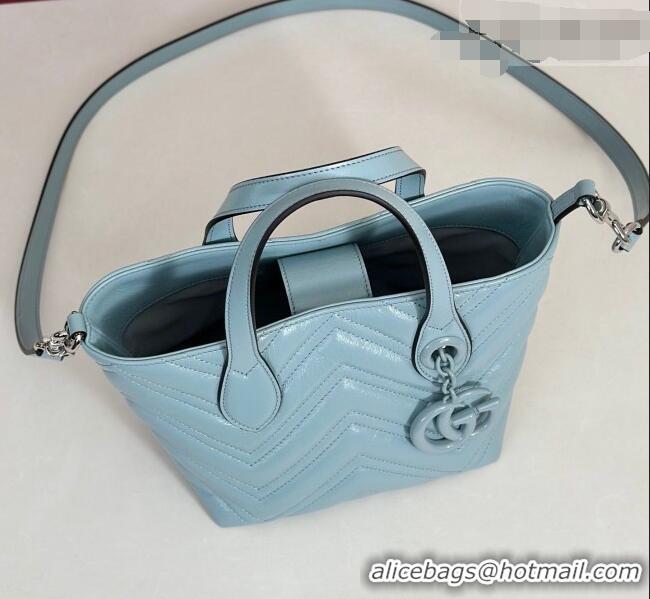 Reasonable Price Gucci GG Marmont Leather small tote bag 855391 Ice Blue 2026