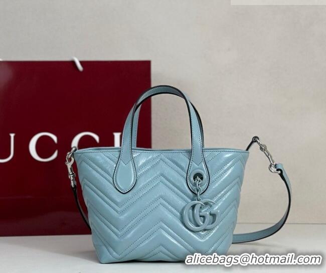 Reasonable Price Gucci GG Marmont Leather small tote bag 855391 Ice Blue 2026