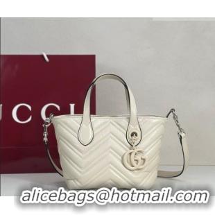 Grade Discount Gucci GG Marmont Leather small tote bag 855391 Ivory White 2026