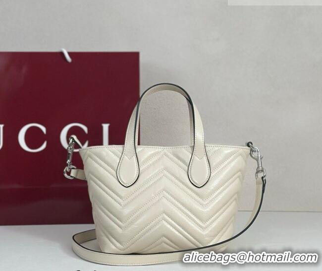 Grade Discount Gucci GG Marmont Leather small tote bag 855391 Ivory White 2026