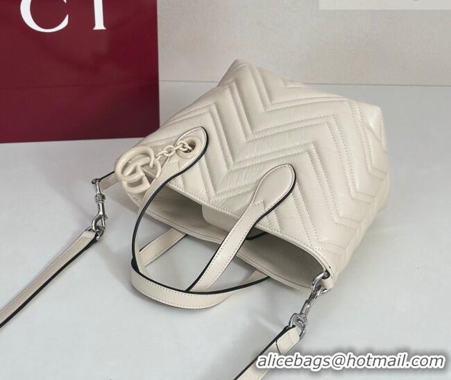 Grade Discount Gucci GG Marmont Leather small tote bag 855391 Ivory White 2026