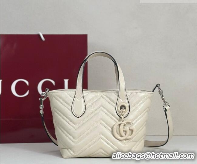 Grade Discount Gucci GG Marmont Leather small tote bag 855391 Ivory White 2026