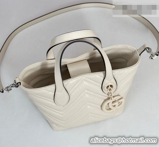 Grade Discount Gucci GG Marmont Leather small tote bag 855391 Ivory White 2026