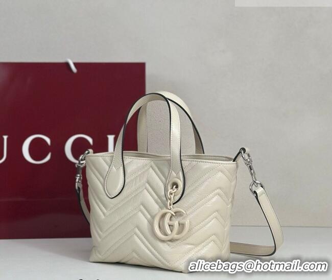 Grade Discount Gucci GG Marmont Leather small tote bag 855391 Ivory White 2026