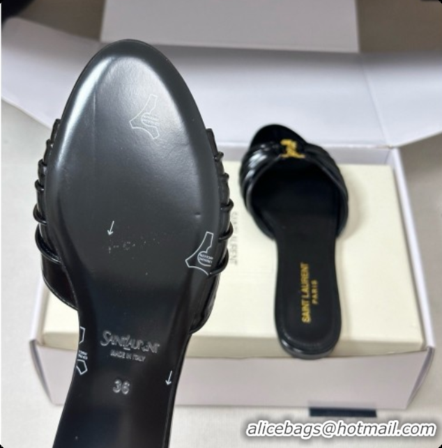 Unique Style Saint Laurent BABYLONE Slides Flat Sandals in Smooth Leather Black 6081931 2026