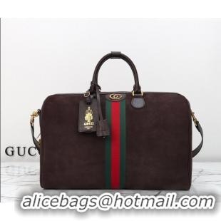 Original Cheap Gucci Savoy medium duffle bag in Suede 834460 Coffee Brown 2026