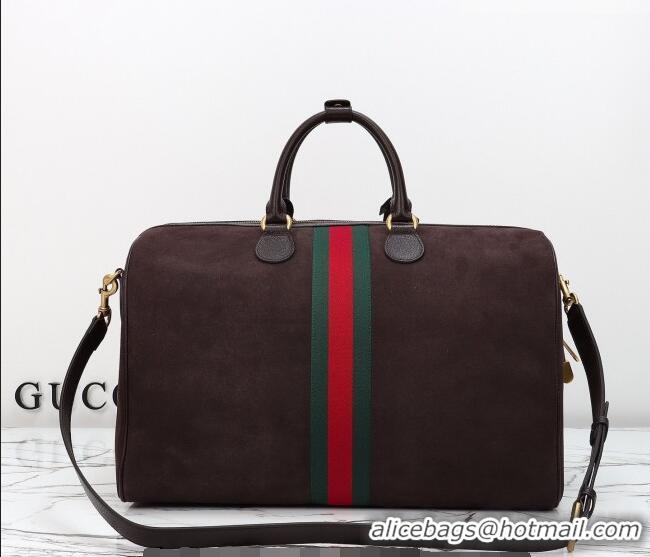 Original Cheap Gucci Savoy medium duffle bag in Suede 834460 Coffee Brown 2026
