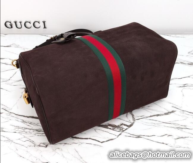 Original Cheap Gucci Savoy medium duffle bag in Suede 834460 Coffee Brown 2026