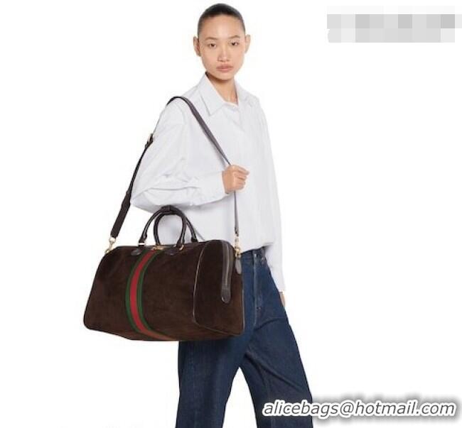 Original Cheap Gucci Savoy medium duffle bag in Suede 834460 Coffee Brown 2026