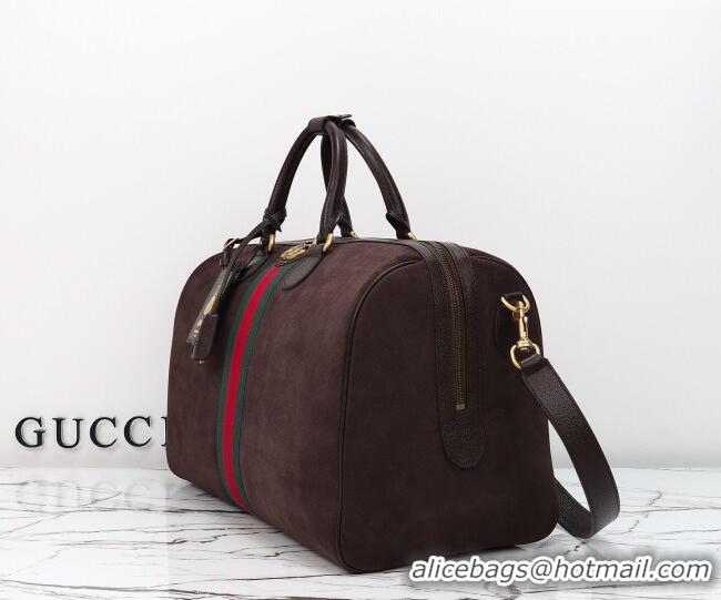 Original Cheap Gucci Savoy medium duffle bag in Suede 834460 Coffee Brown 2026