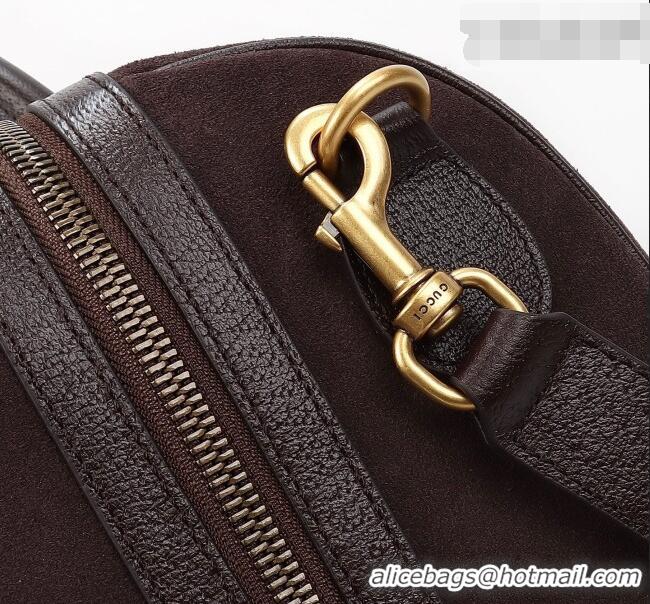 Original Cheap Gucci Savoy medium duffle bag in Suede 834460 Coffee Brown 2026