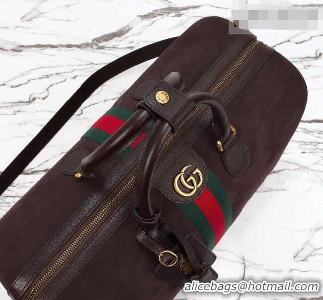 Original Cheap Gucci Savoy medium duffle bag in Suede 834460 Coffee Brown 2026