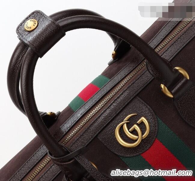 Original Cheap Gucci Savoy medium duffle bag in Suede 834460 Coffee Brown 2026