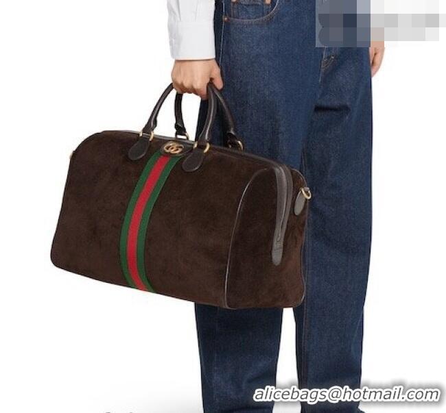Original Cheap Gucci Savoy medium duffle bag in Suede 834460 Coffee Brown 2026