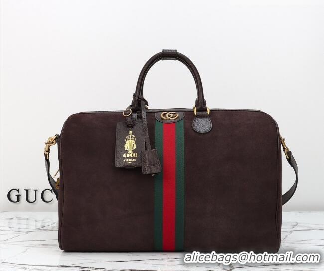 Original Cheap Gucci Savoy medium duffle bag in Suede 834460 Coffee Brown 2026