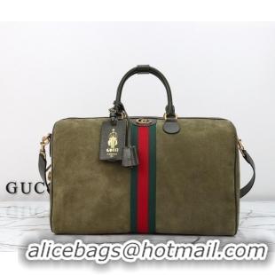 Best Product Gucci Savoy medium duffle bag in Suede 834460 Dark Green 2026