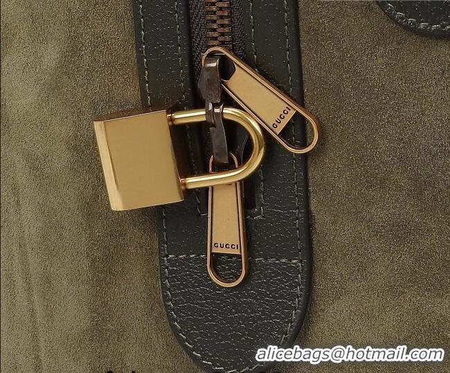 Best Product Gucci Savoy medium duffle bag in Suede 834460 Dark Green 2026
