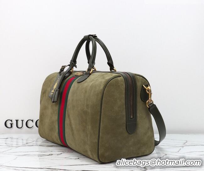 Best Product Gucci Savoy medium duffle bag in Suede 834460 Dark Green 2026