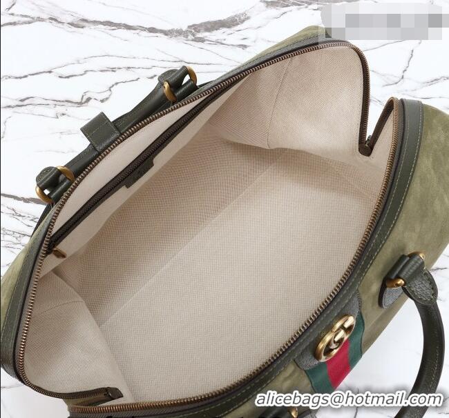 Best Product Gucci Savoy medium duffle bag in Suede 834460 Dark Green 2026