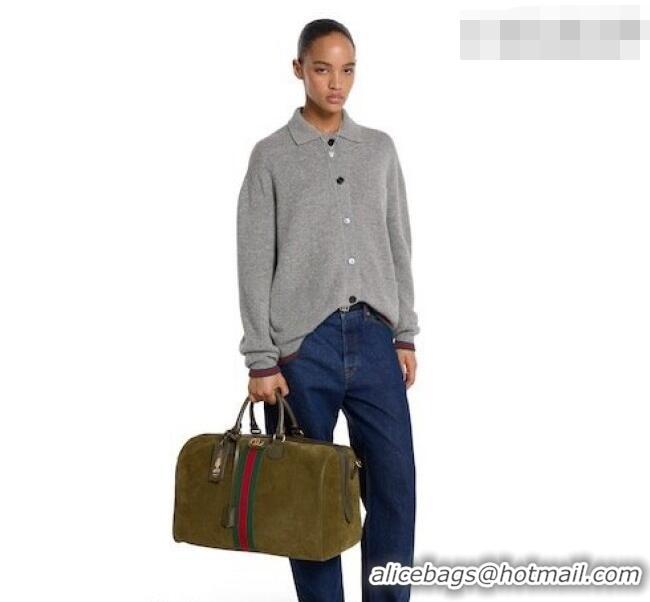 Best Product Gucci Savoy medium duffle bag in Suede 834460 Dark Green 2026